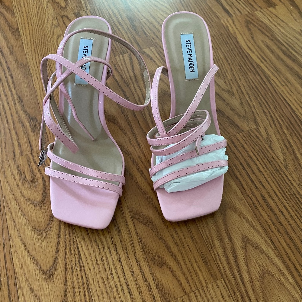 Steve Madden Patent Pink Square Heels